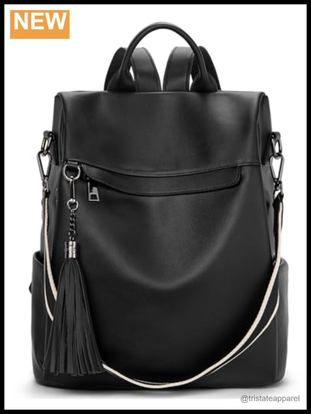 PU Leather Anti Theft Backpack Purse Travel Shoulder Bag Tassel